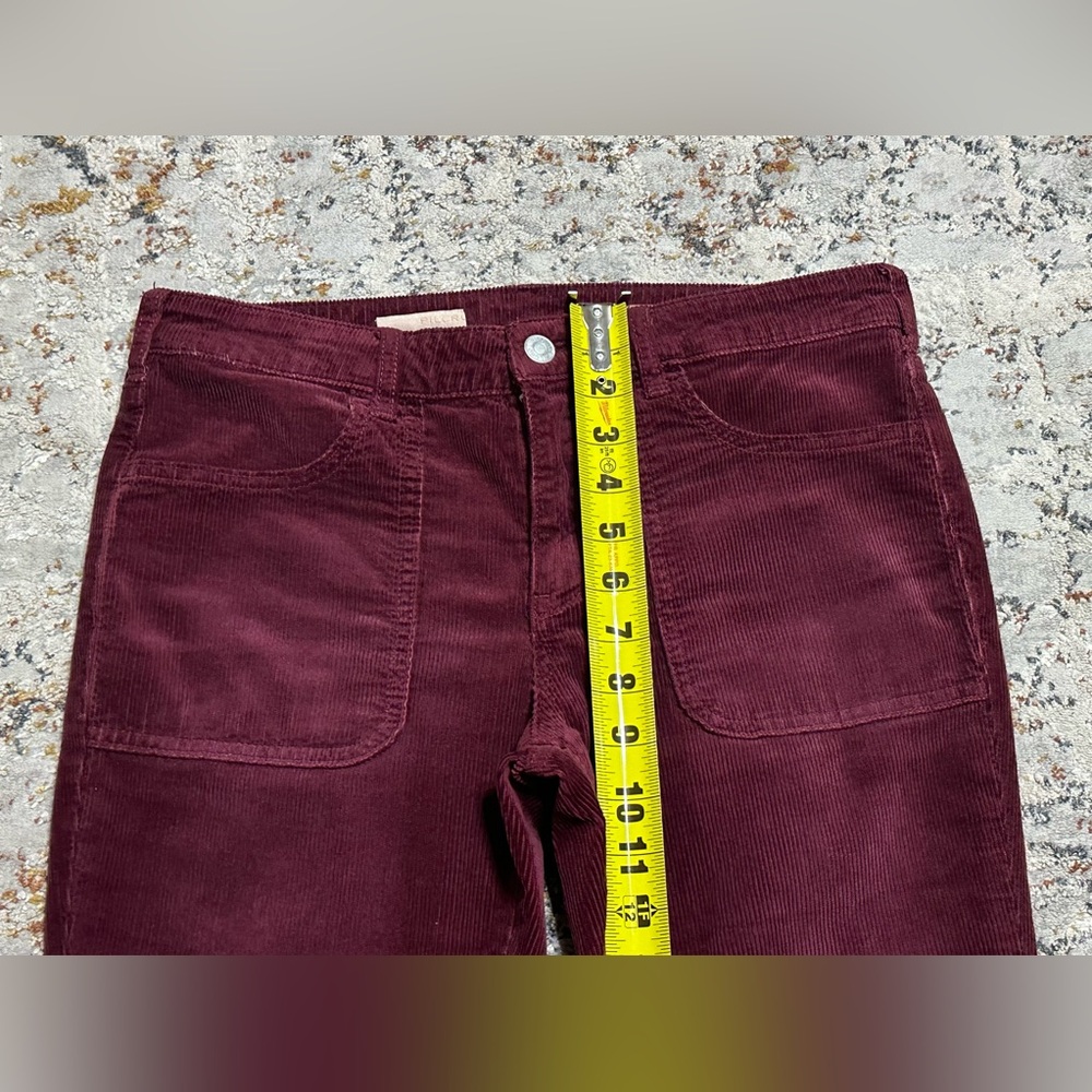 Anthropologie Pilcro Icon Flare Corduroy Pants Jeans Flared Wine size 28 - Picture 7 of 14